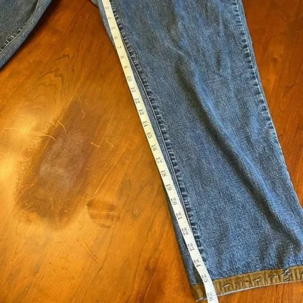 Vintage So Blue Sigrid Olsen Cropped Jeans Leather Beaded Ankle Detail 14